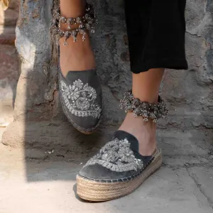 Ottoman Silver Espadrilles Platform