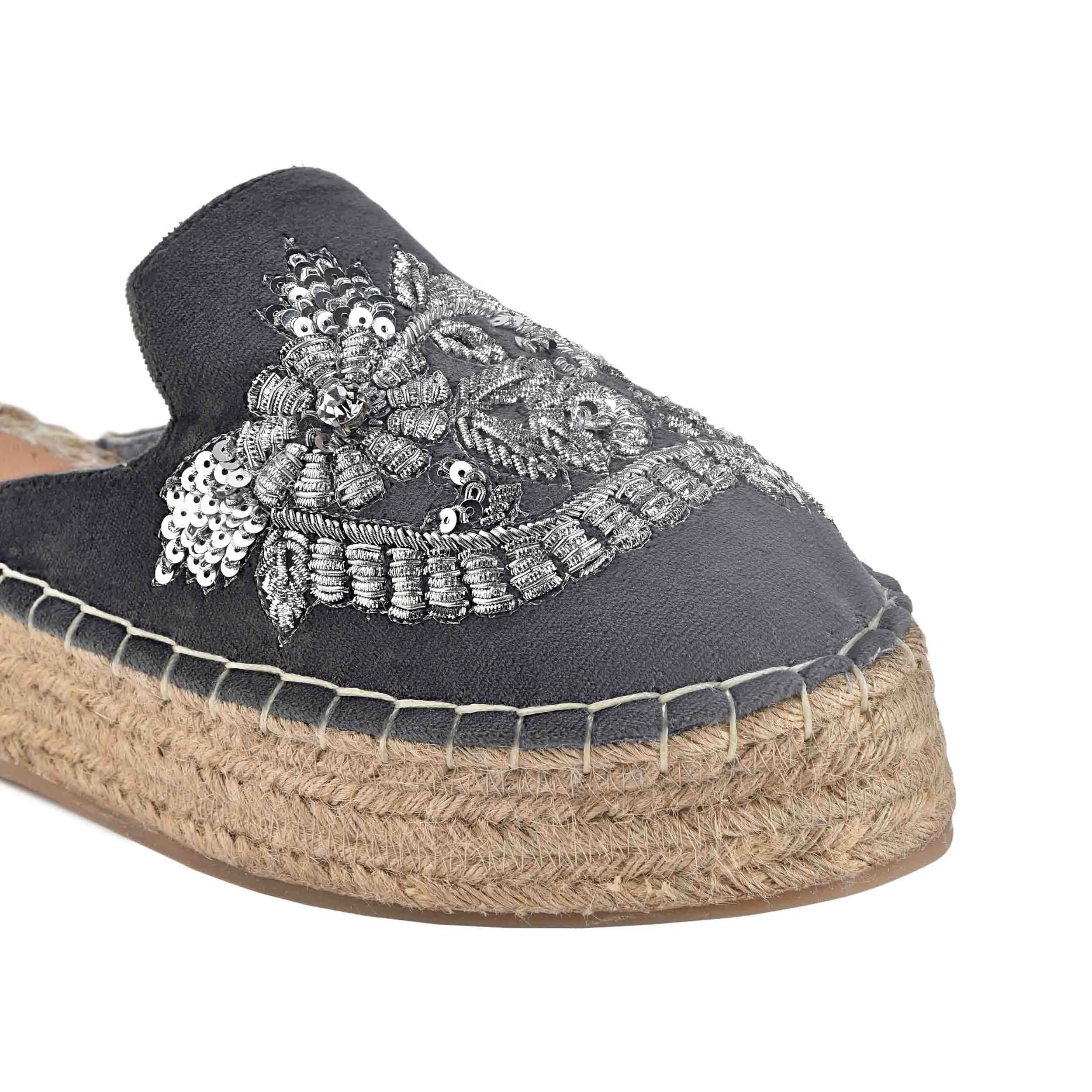 Ottoman Silver Espadrilles Platform