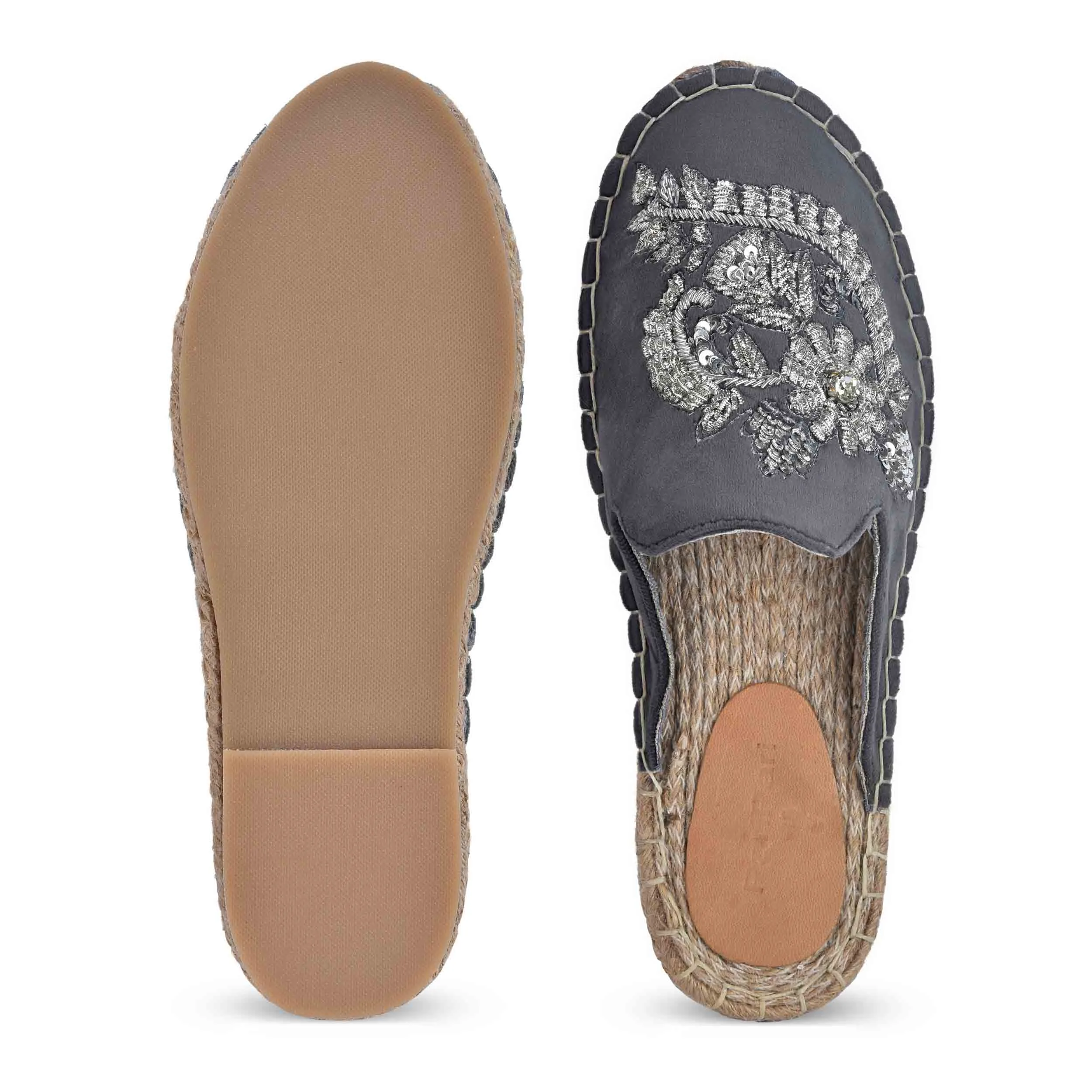 Ottoman Silver Espadrilles Platform