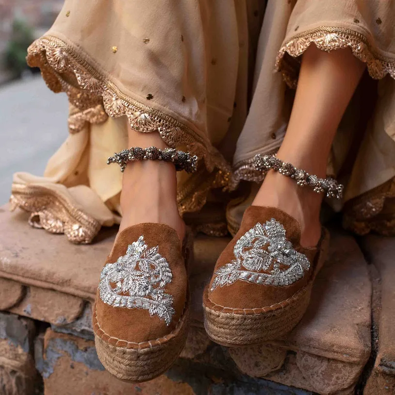 Ottoman Tan  Espadrilles Platforms