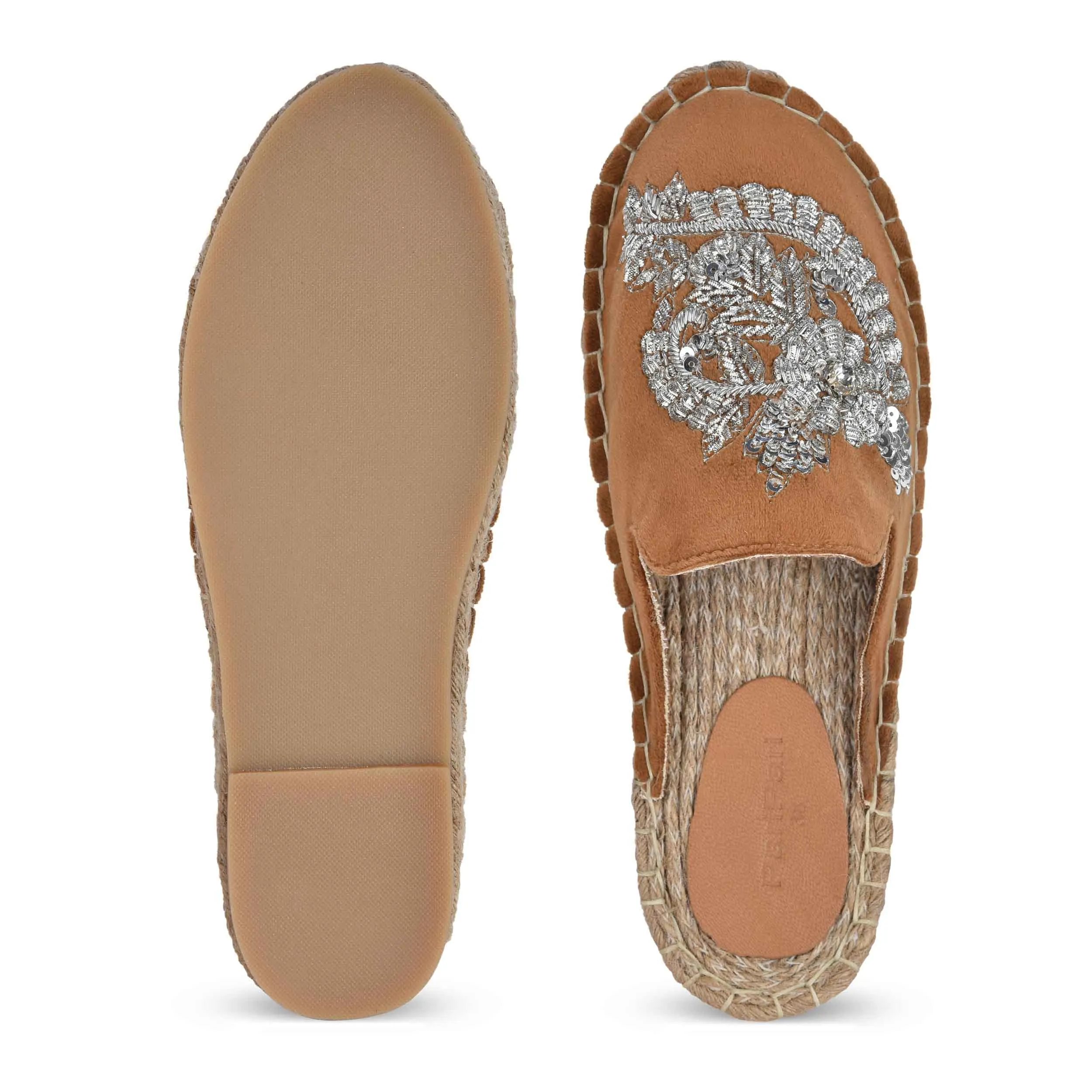 Ottoman Tan  Espadrilles Platforms