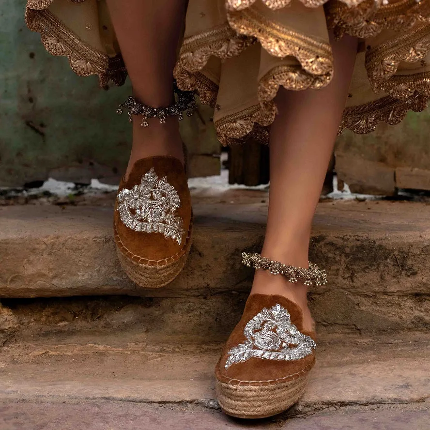 Ottoman Tan  Espadrilles Platforms