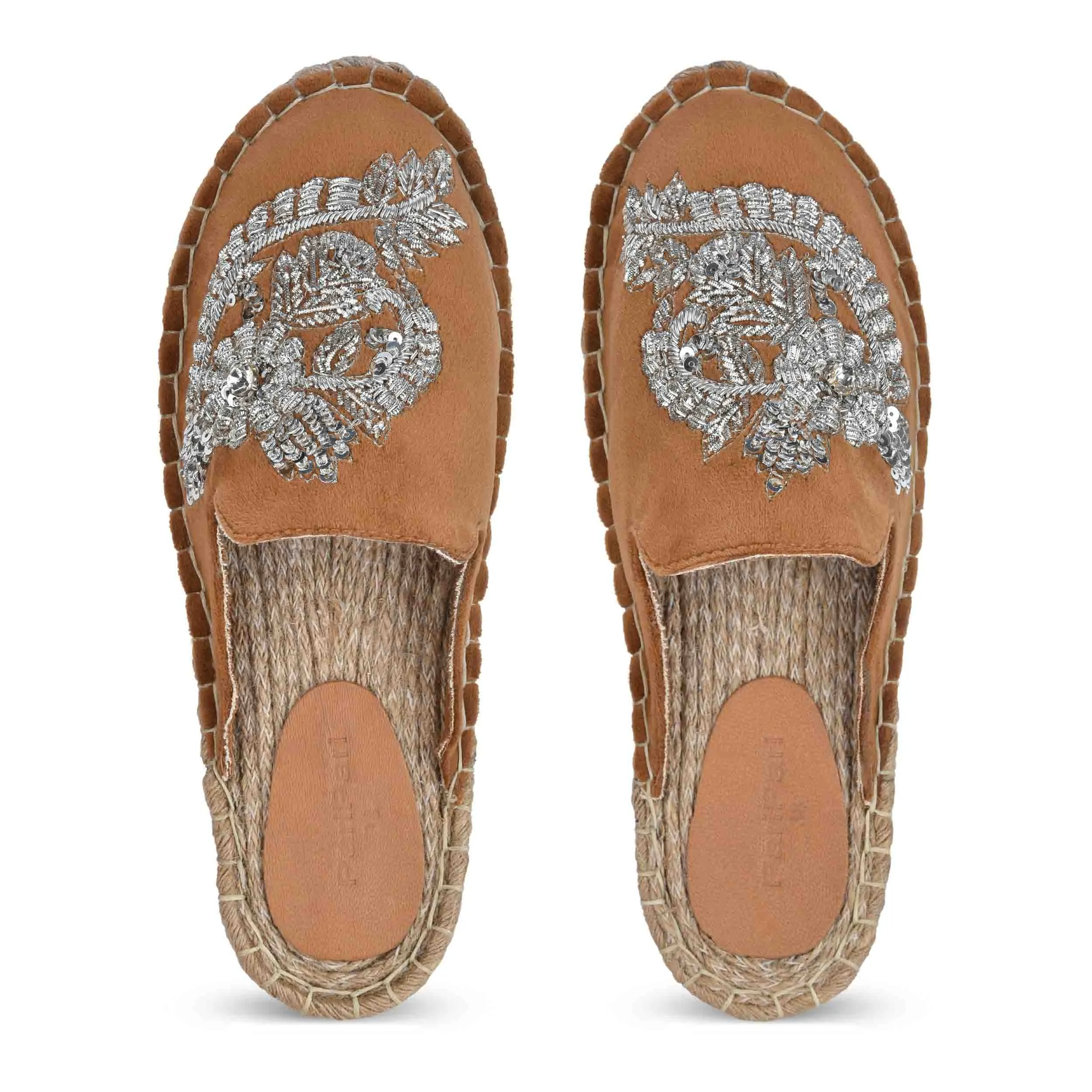 Ottoman Tan  Espadrilles Platforms