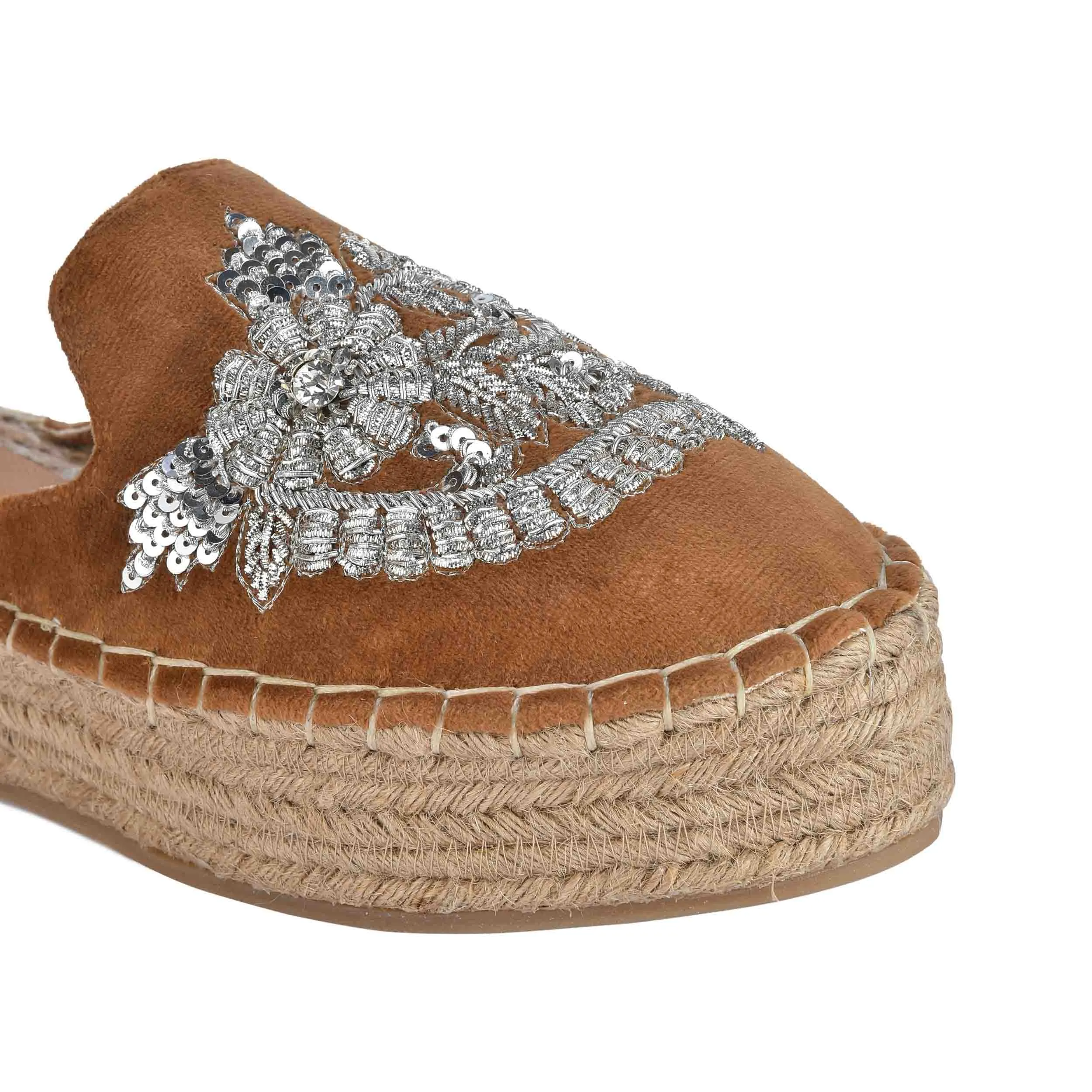 Ottoman Tan  Espadrilles Platforms