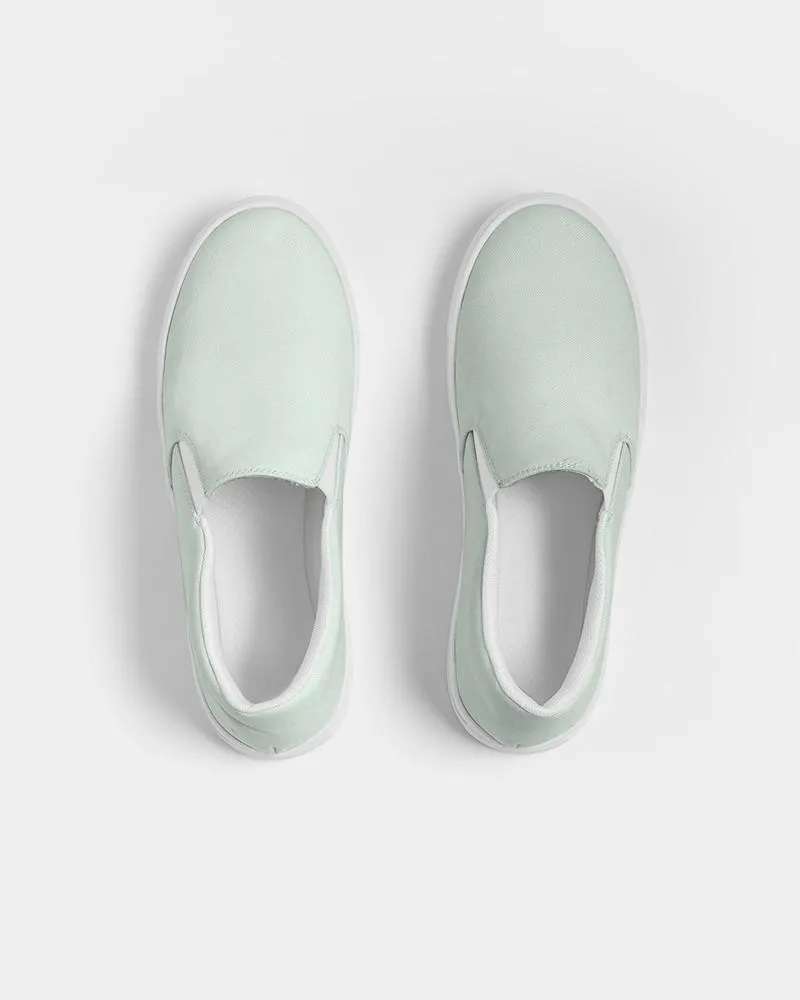 Pale Green Slip-On Canvas Sneakers | Women's | Bright Pale Green | C10M0Y10K0