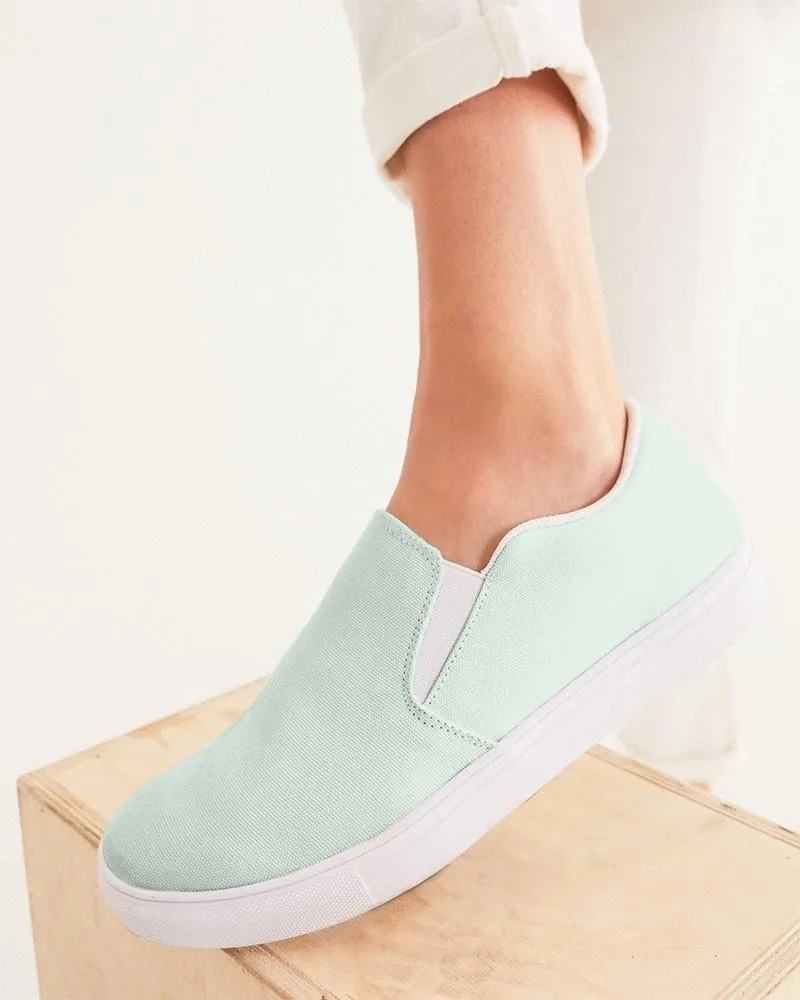 Pale Green Slip-On Canvas Sneakers | Women's | Bright Pale Green | C10M0Y10K0