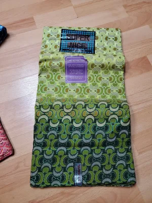 Paste & Green Colored Stylish Designed Original Kente Fabrics