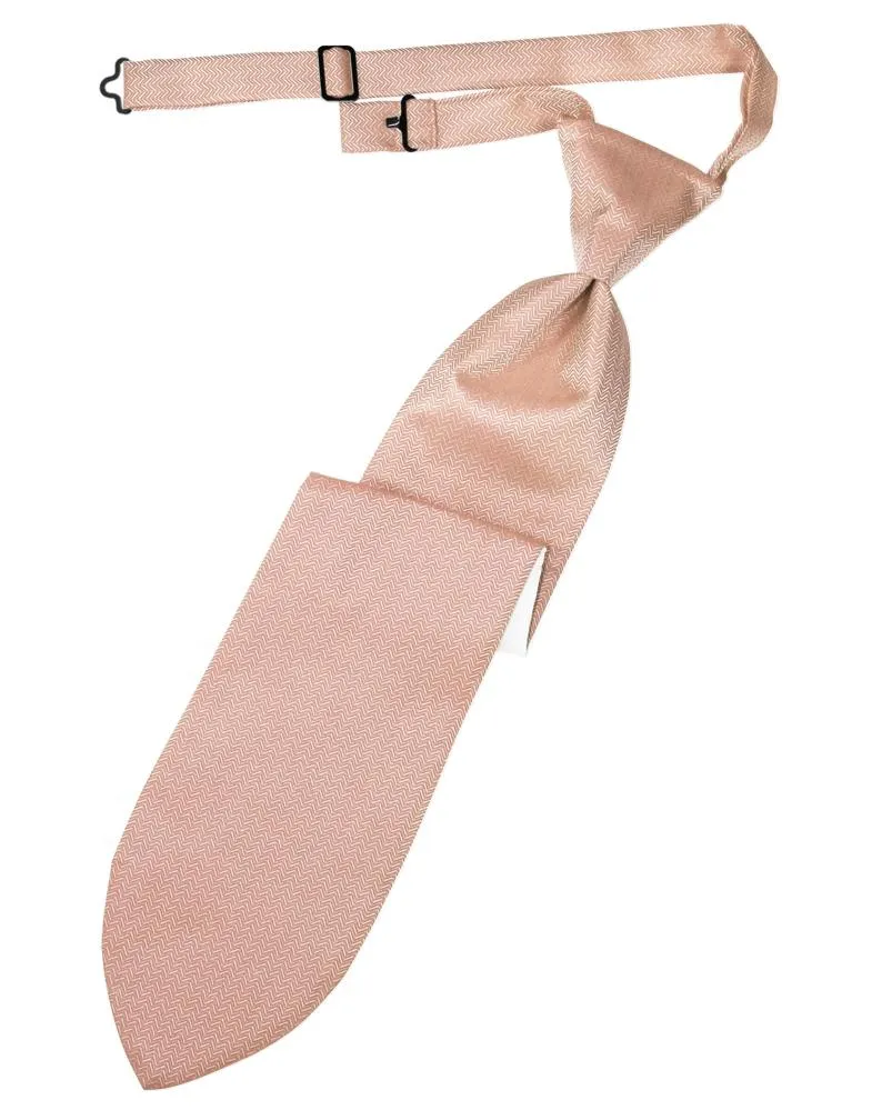 Peach Herringbone Necktie