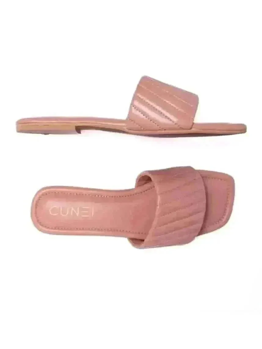 Peachy Furrowed Flats