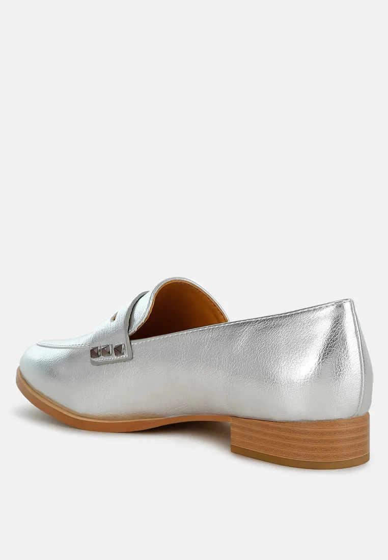 Penny Strap Metallic Loafers By RAG