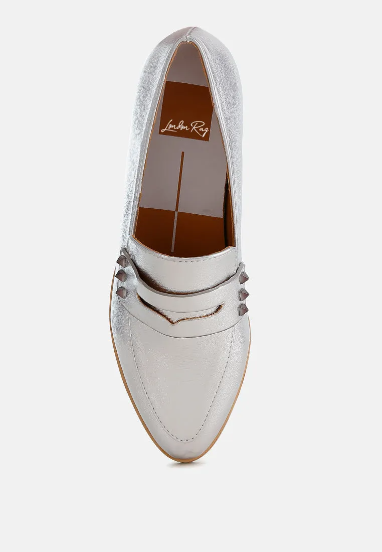 Penny Strap Metallic Loafers By RAG
