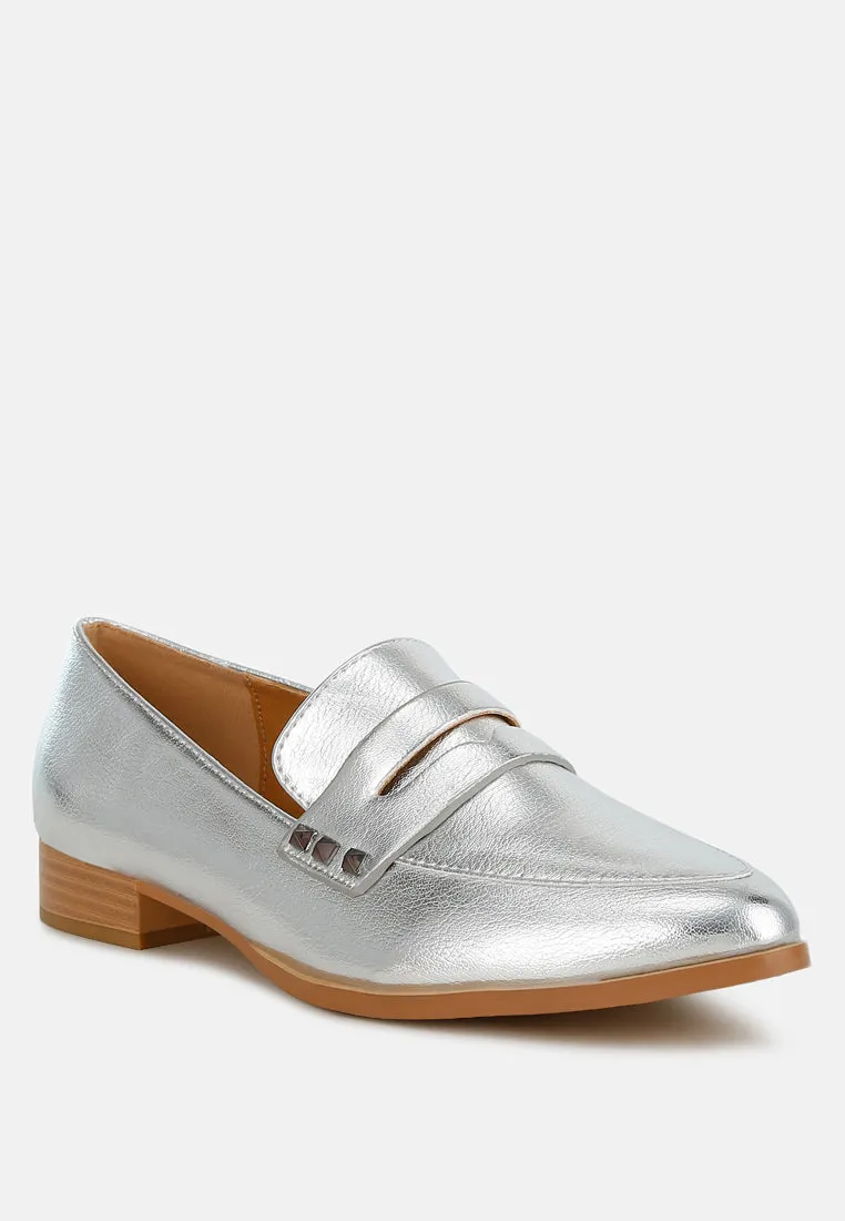 Penny Strap Metallic Loafers By RAG