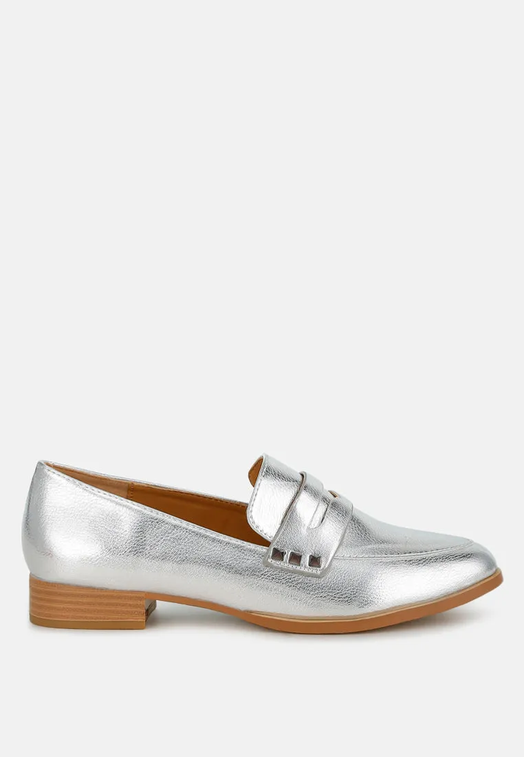 Penny Strap Metallic Loafers By RAG