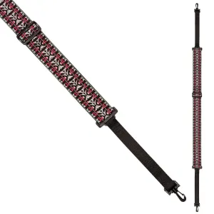 Perris 2" Woven Banjo Strap ~ Hootenanay Grey/Red/Black