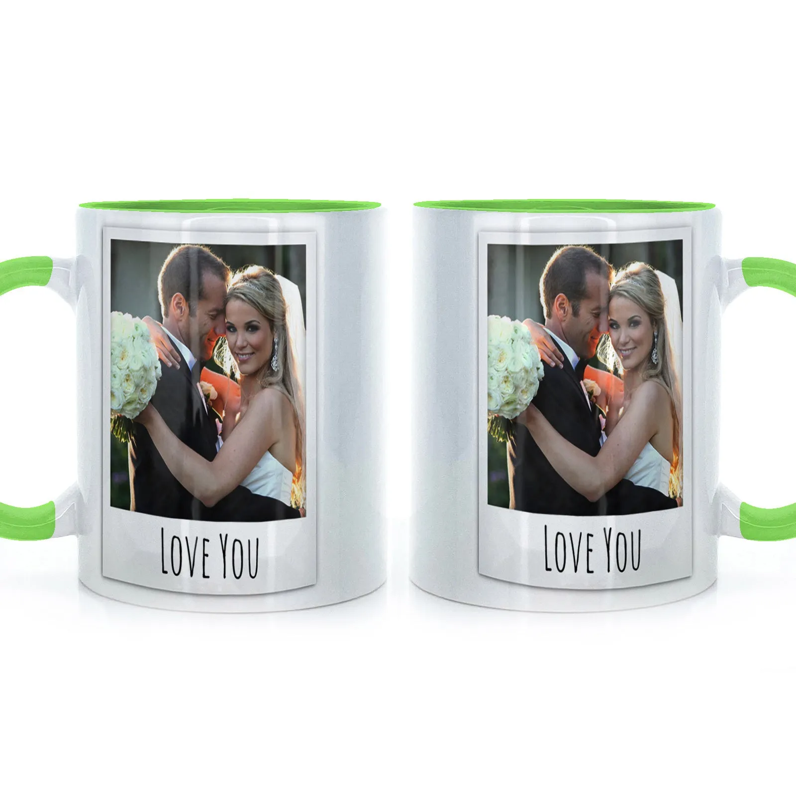 Personalised Mug with Polaroid Photo and Stylish Text