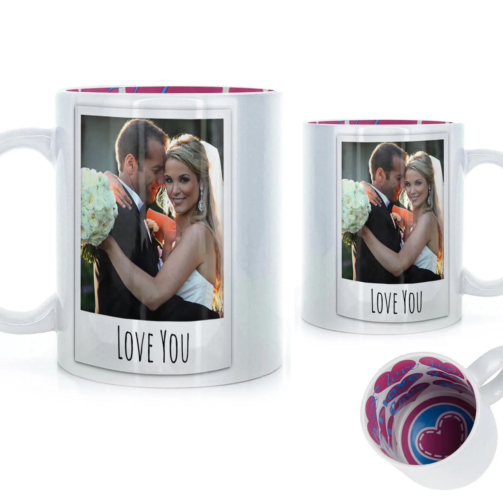 Personalised Mug with Polaroid Photo and Stylish Text