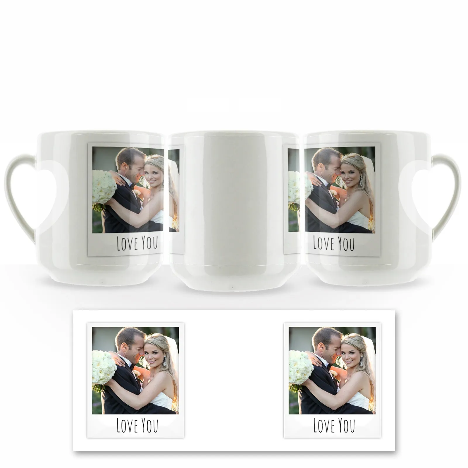 Personalised Mug with Polaroid Photo and Stylish Text