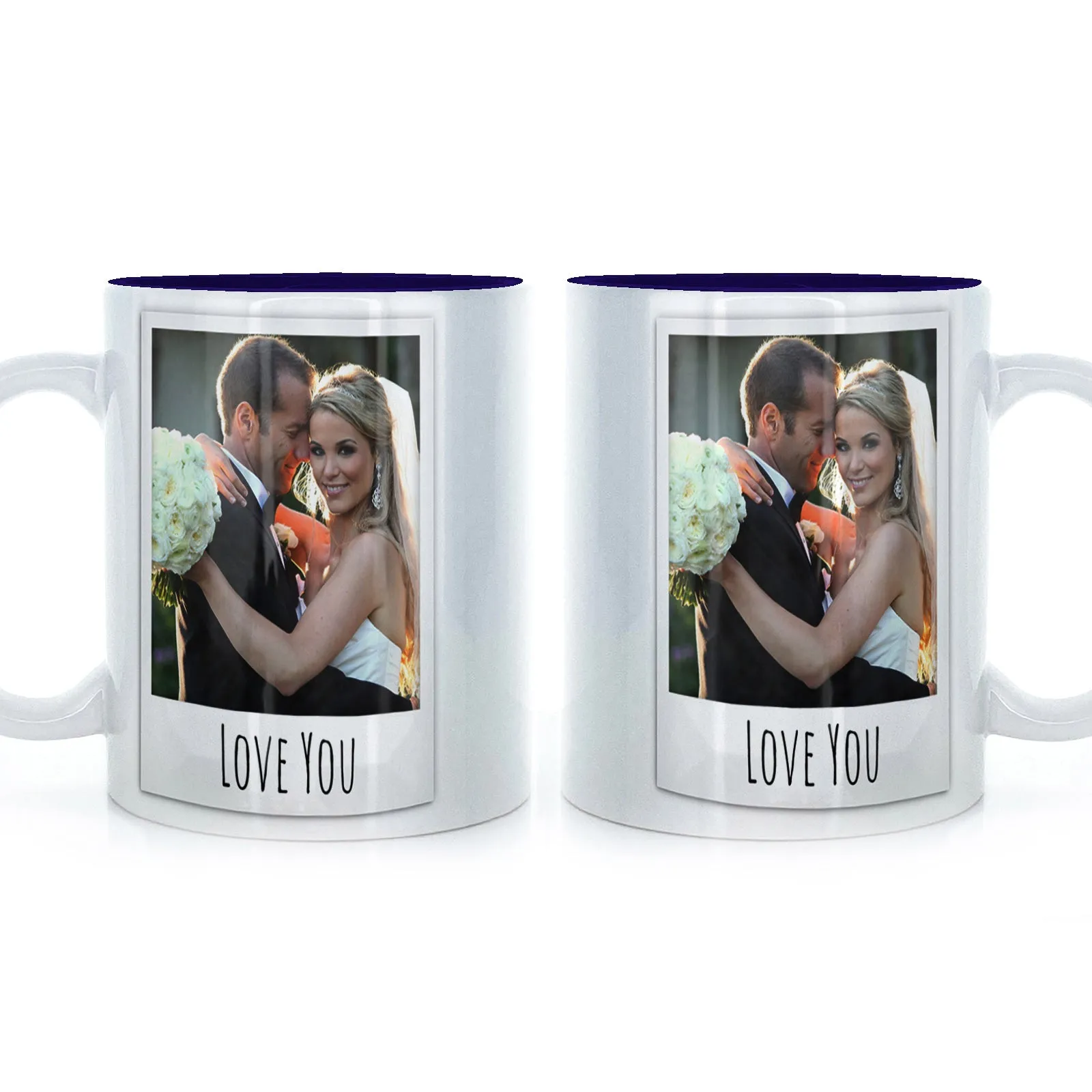 Personalised Mug with Polaroid Photo and Stylish Text