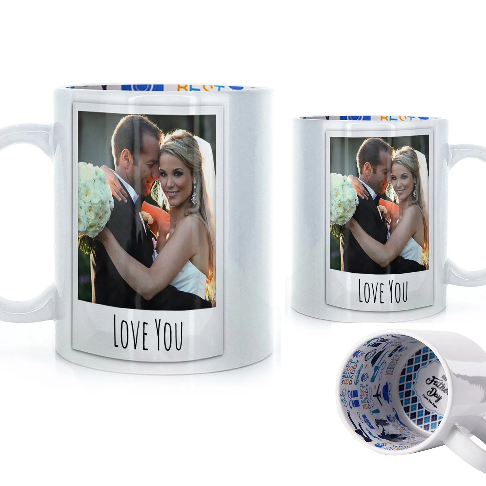 Personalised Mug with Polaroid Photo and Stylish Text