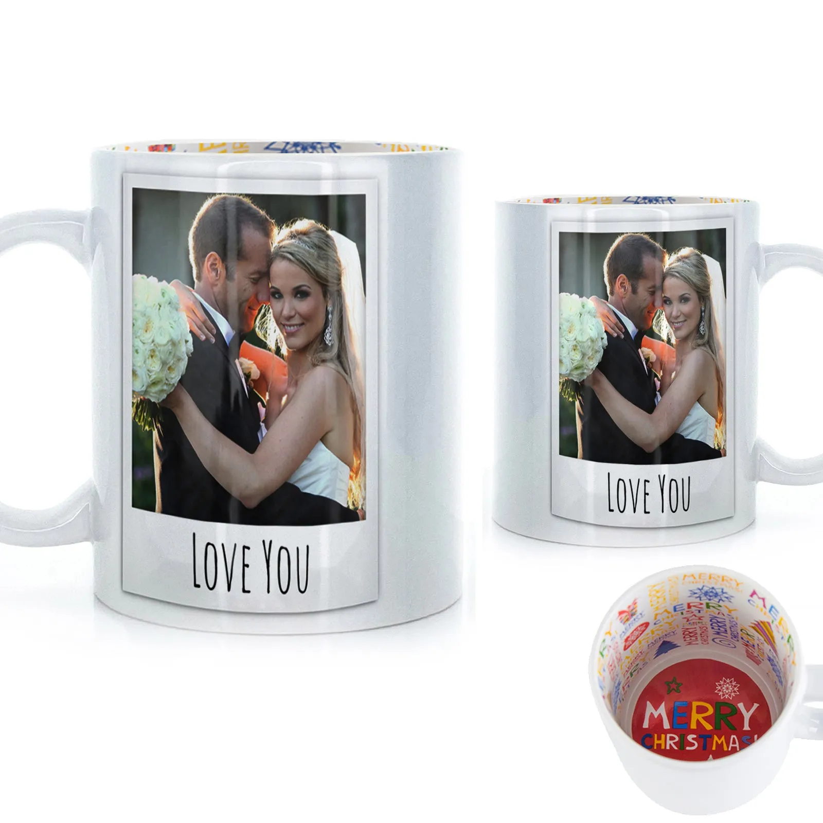 Personalised Mug with Polaroid Photo and Stylish Text