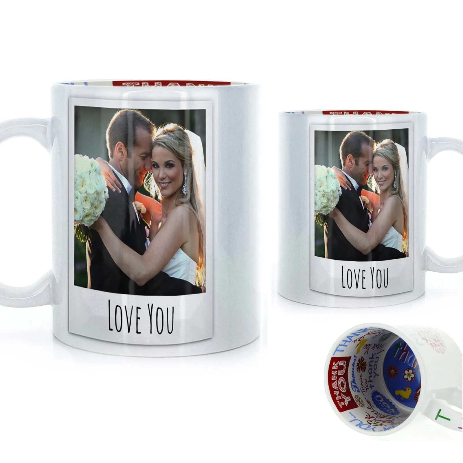 Personalised Mug with Polaroid Photo and Stylish Text