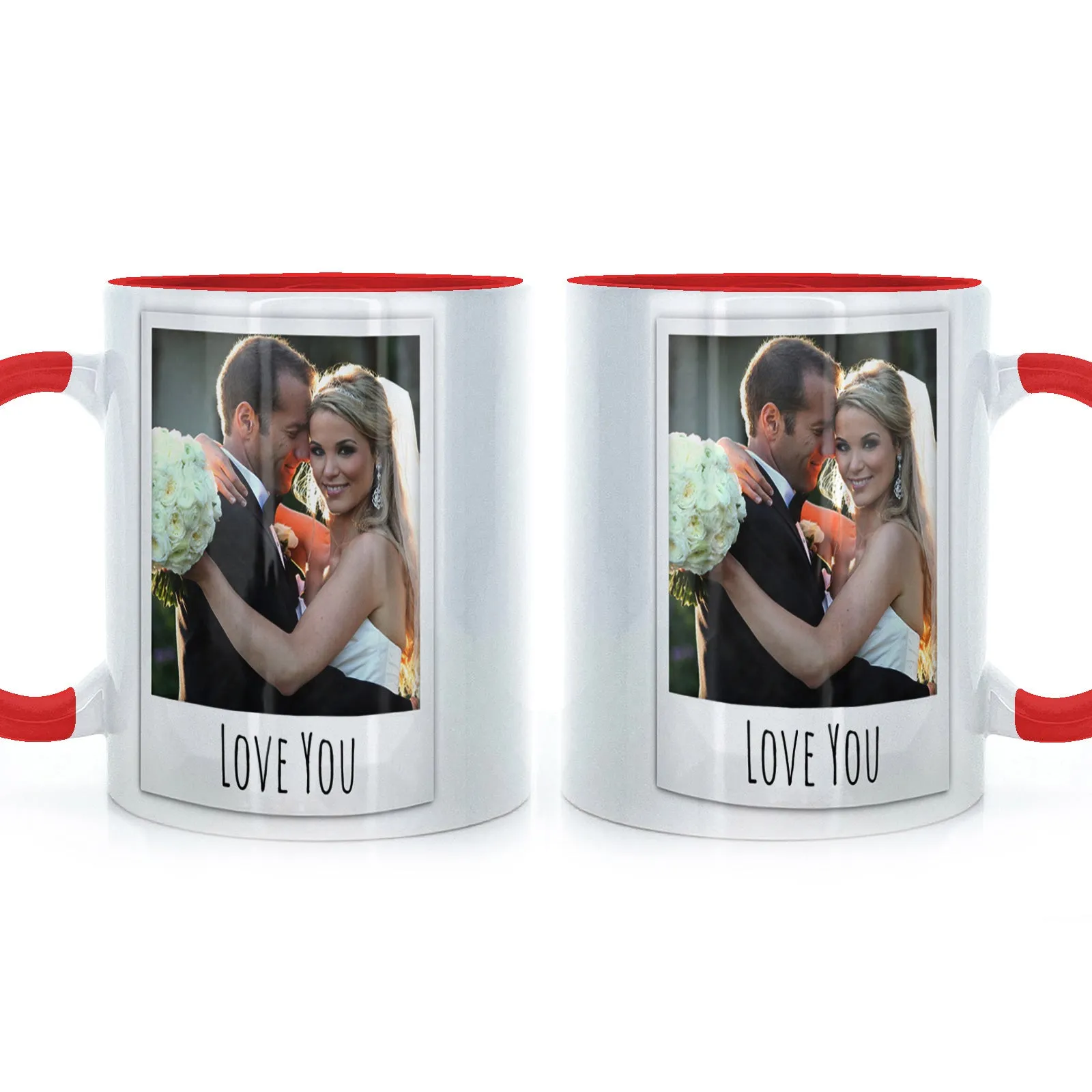 Personalised Mug with Polaroid Photo and Stylish Text