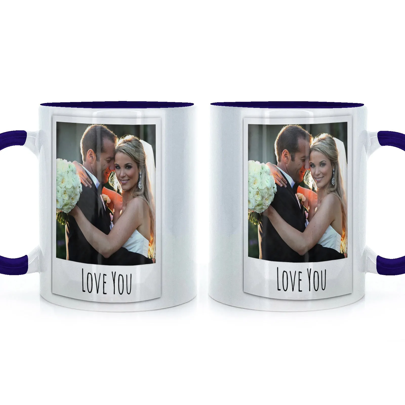 Personalised Mug with Polaroid Photo and Stylish Text