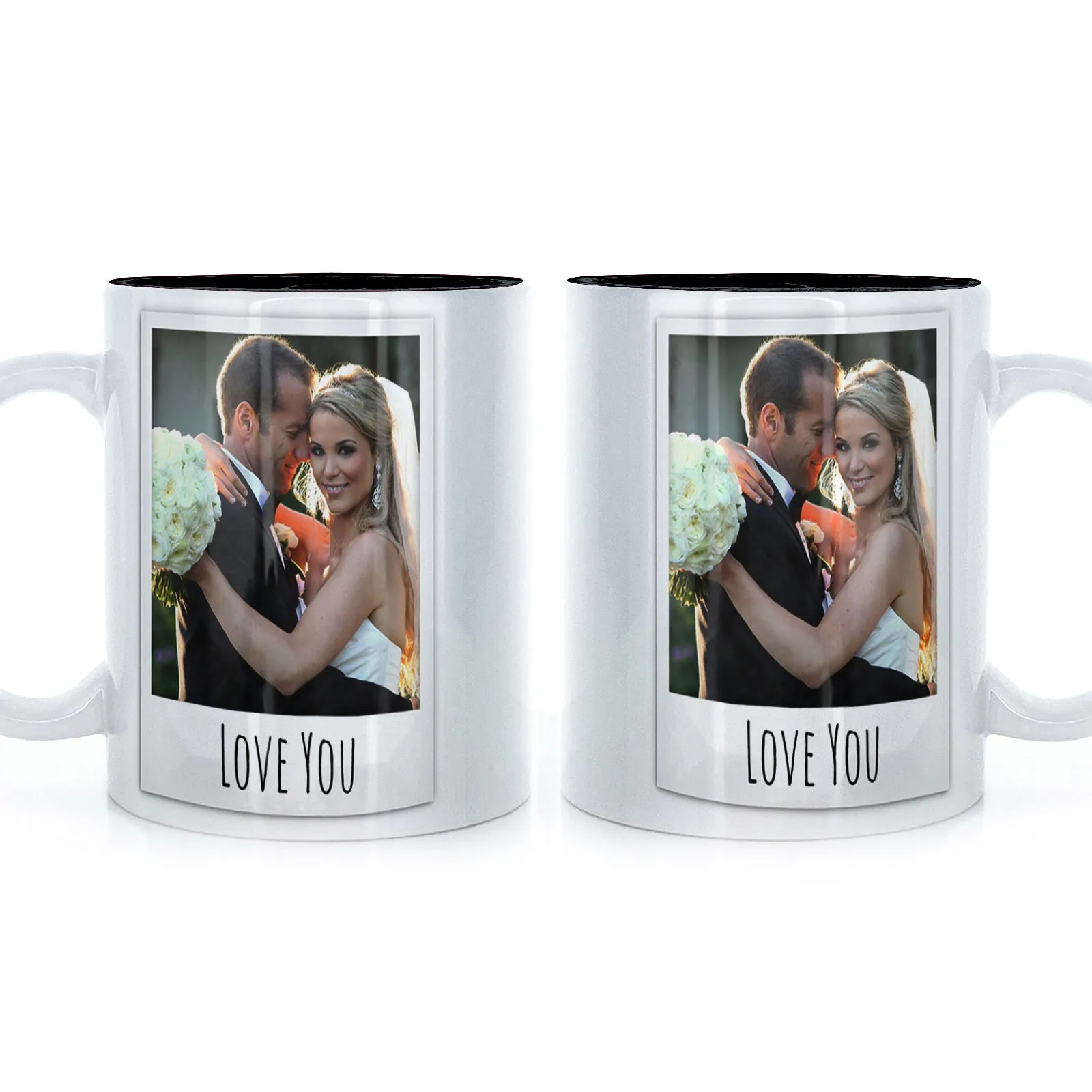 Personalised Mug with Polaroid Photo and Stylish Text