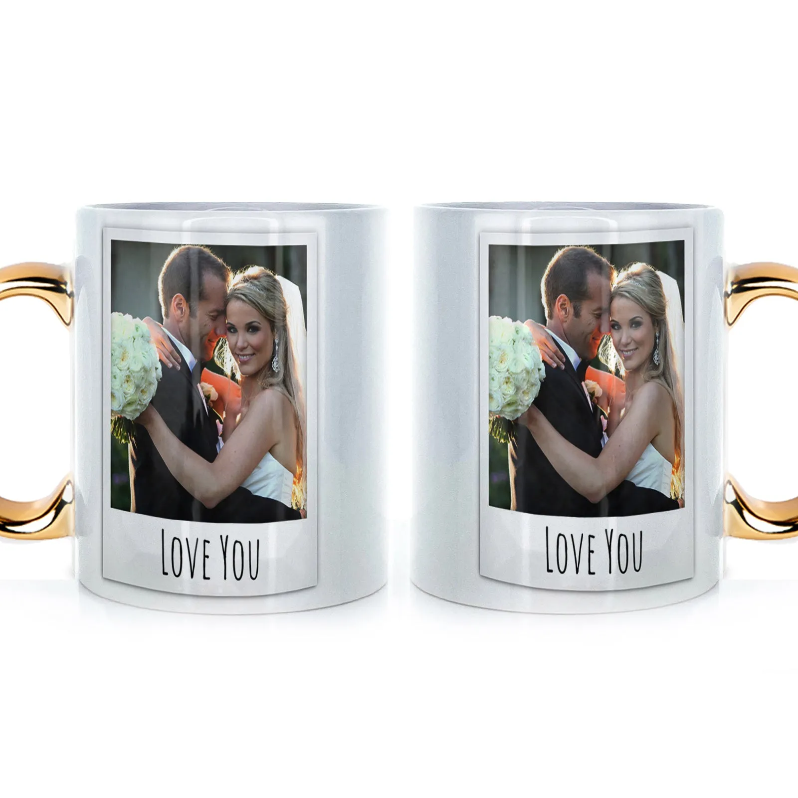 Personalised Mug with Polaroid Photo and Stylish Text