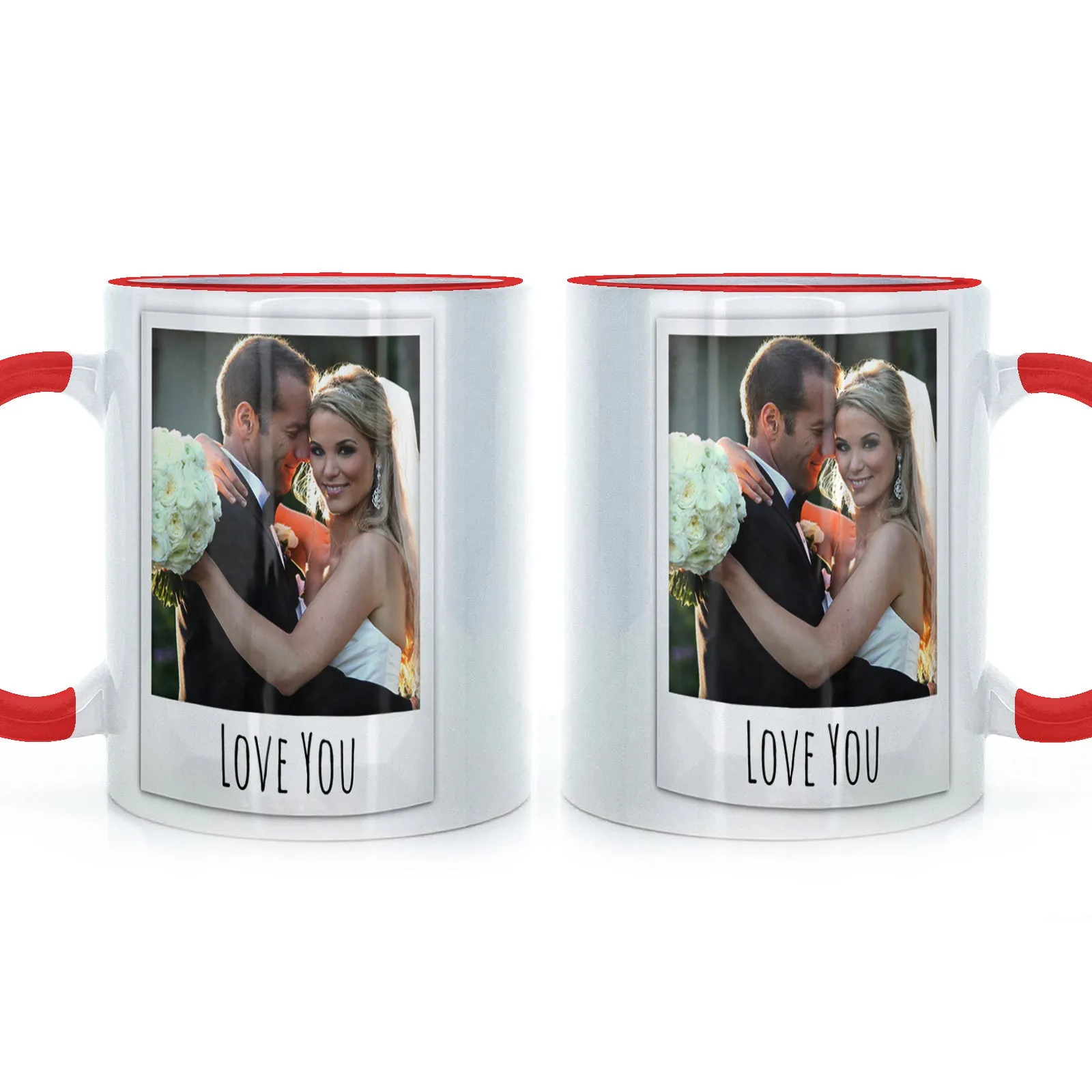 Personalised Mug with Polaroid Photo and Stylish Text