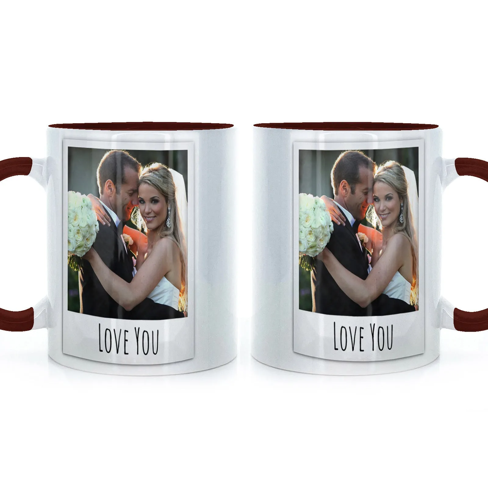 Personalised Mug with Polaroid Photo and Stylish Text