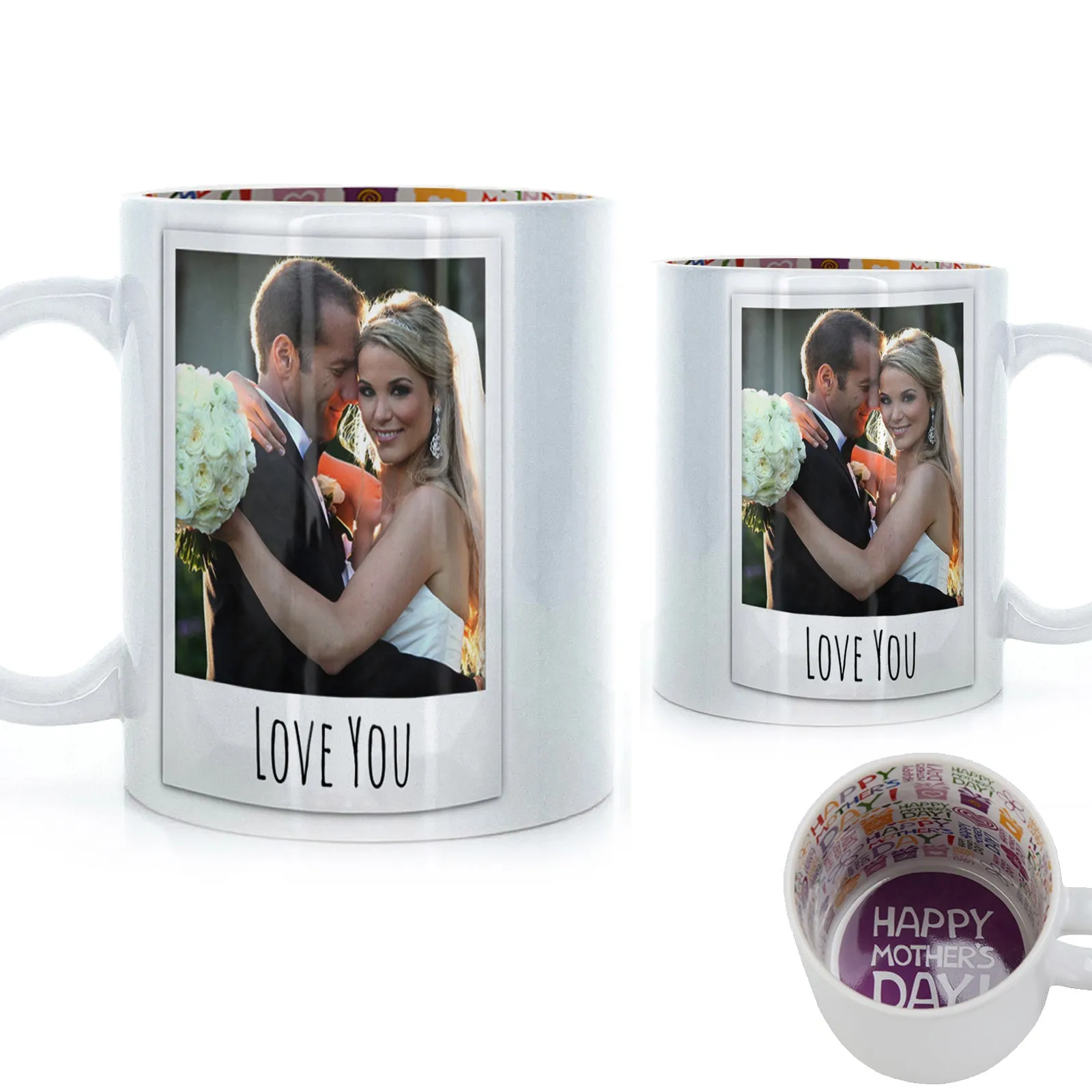 Personalised Mug with Polaroid Photo and Stylish Text