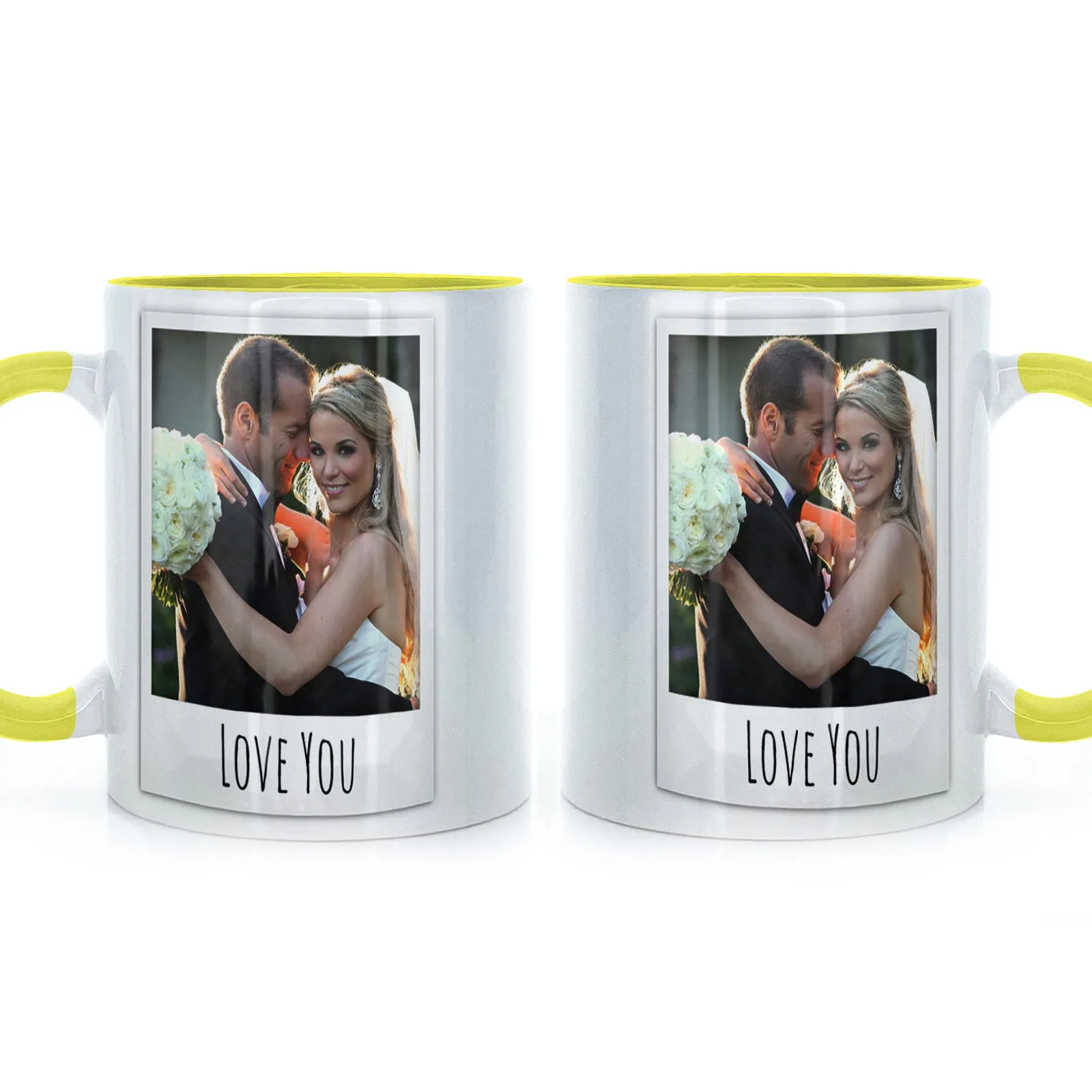 Personalised Mug with Polaroid Photo and Stylish Text