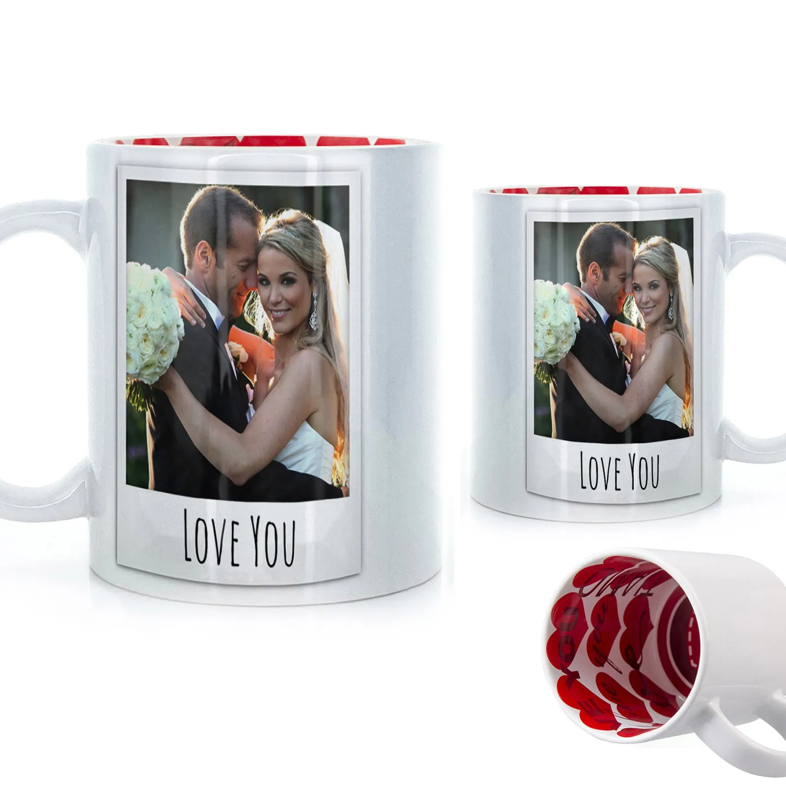 Personalised Mug with Polaroid Photo and Stylish Text