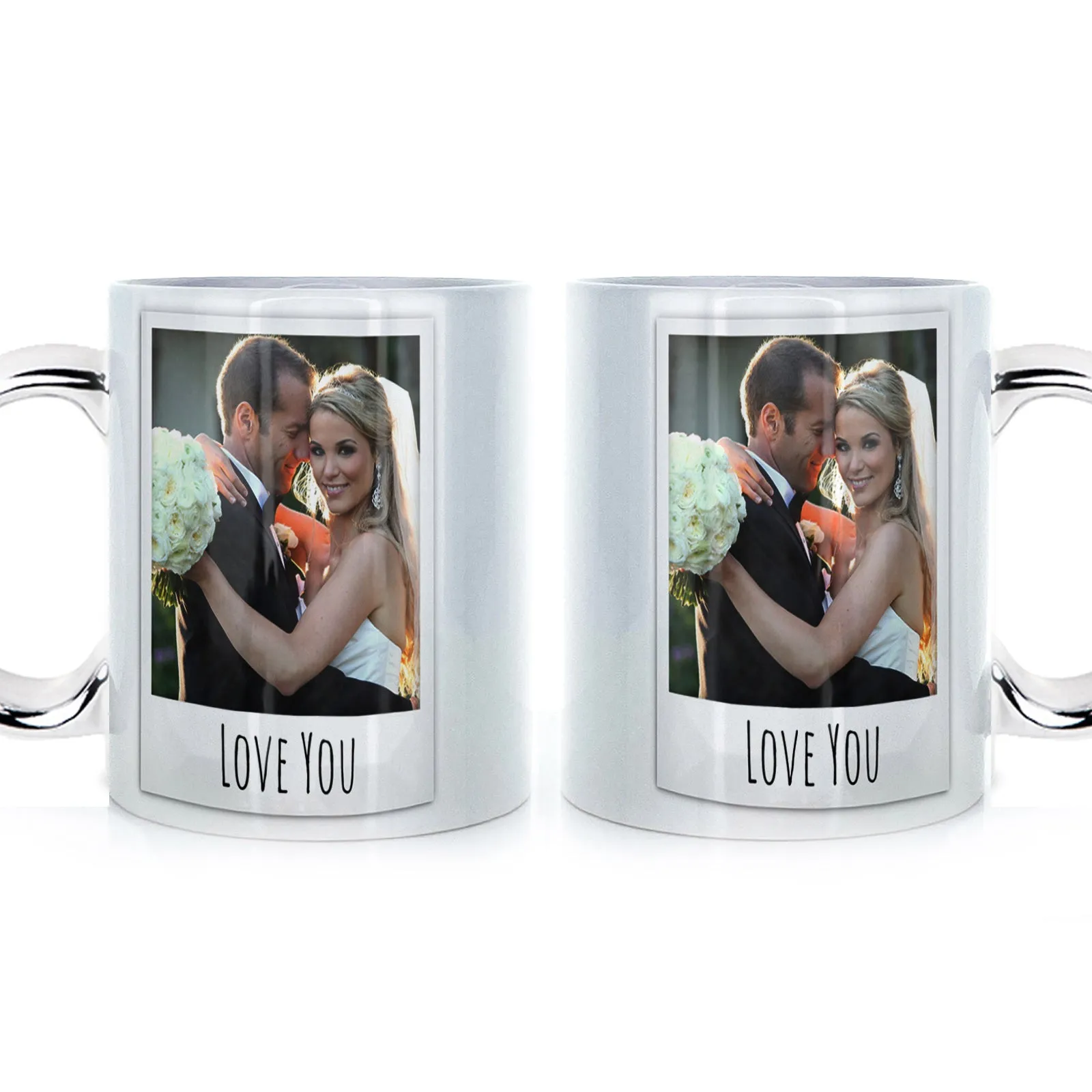 Personalised Mug with Polaroid Photo and Stylish Text