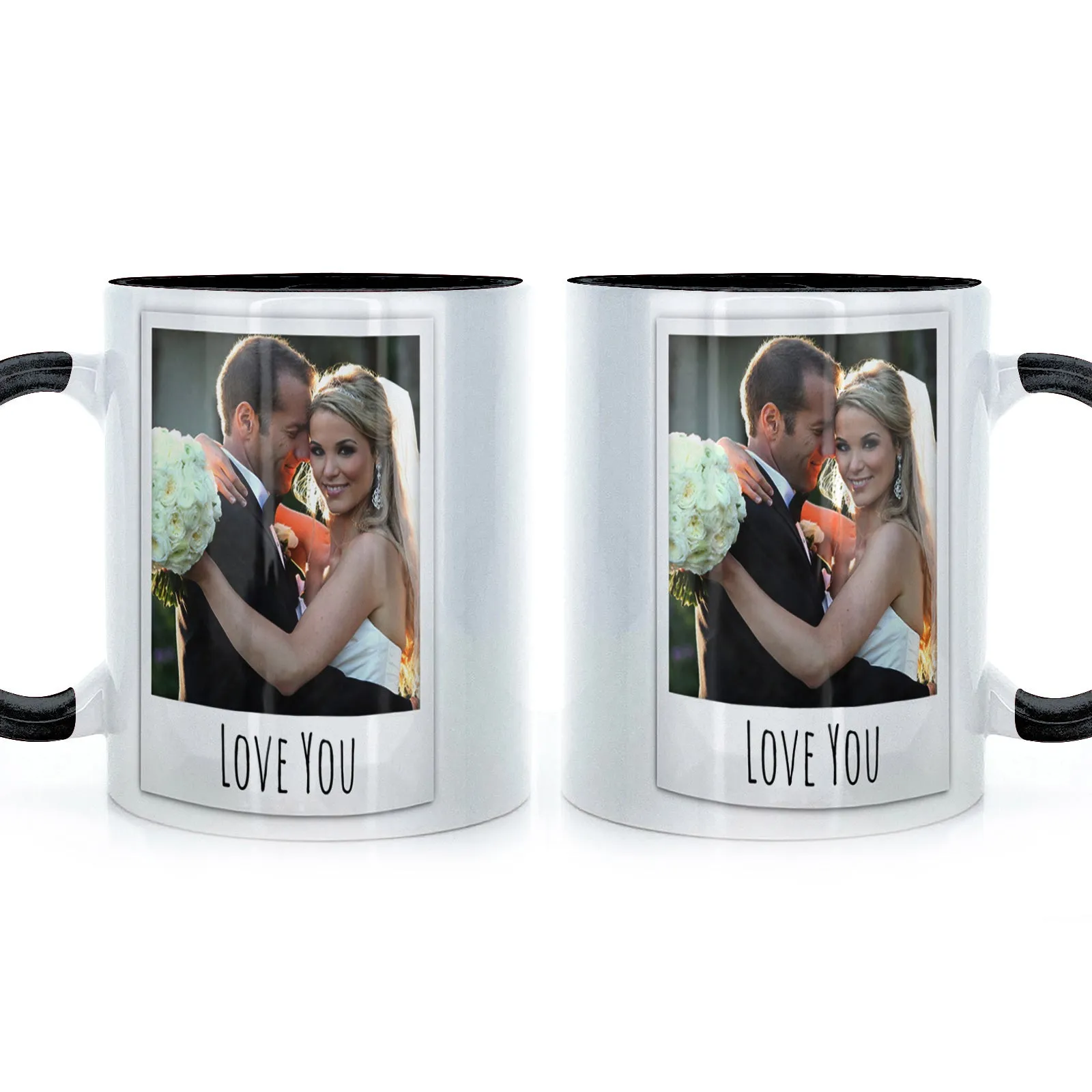 Personalised Mug with Polaroid Photo and Stylish Text
