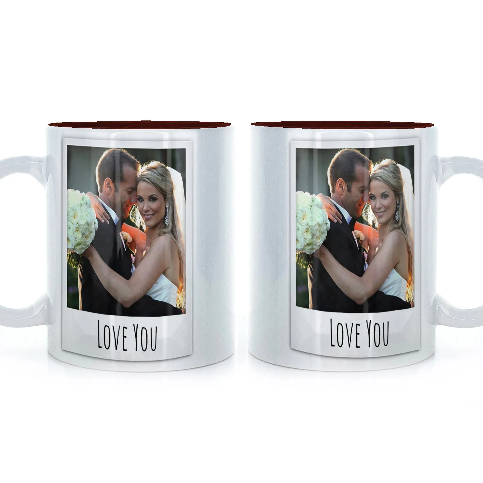 Personalised Mug with Polaroid Photo and Stylish Text