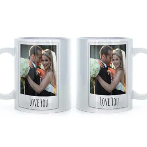Personalised Mug with Polaroid Photo and Stylish Text