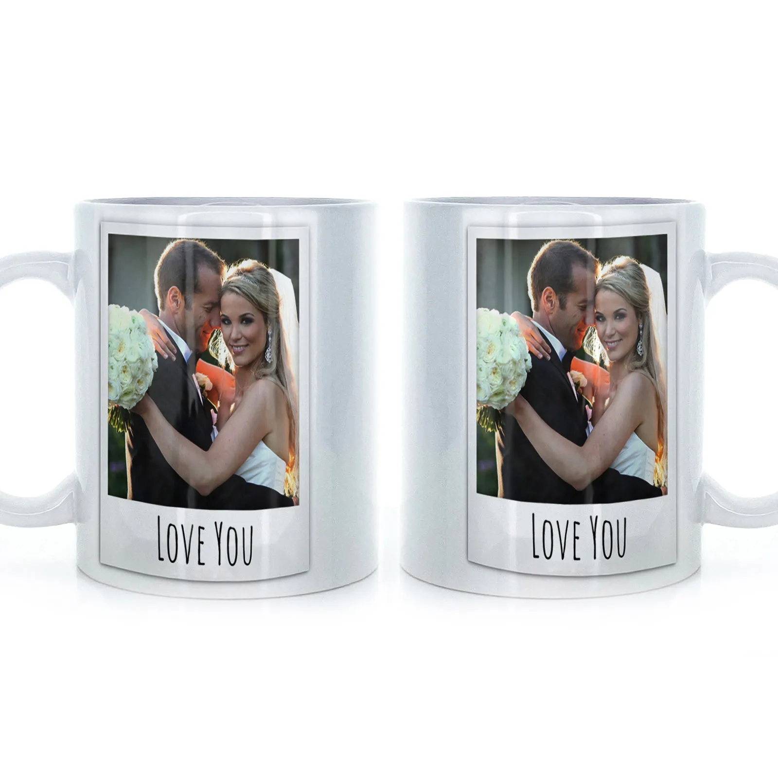 Personalised Mug with Polaroid Photo and Stylish Text