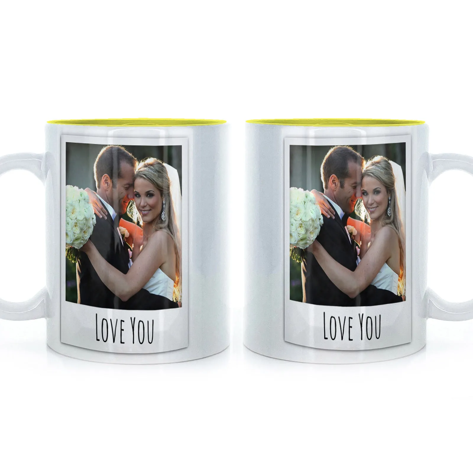 Personalised Mug with Polaroid Photo and Stylish Text
