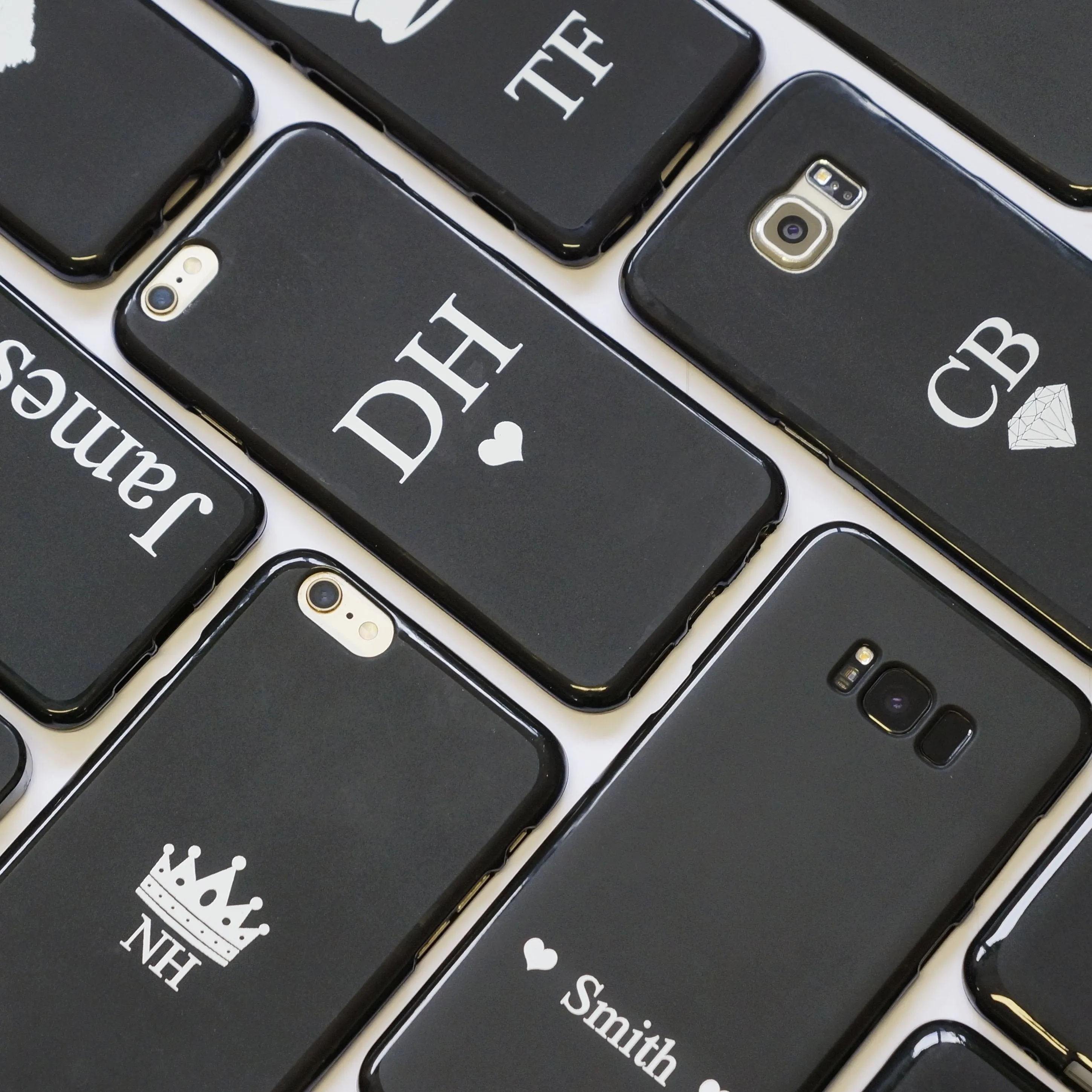 Personalised Xiaomi Phone Gel Case with Stylish Text and Heart Accented Line