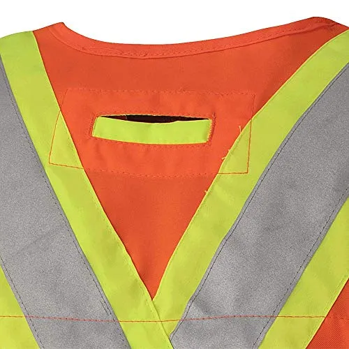 Pioneer Lightweight Durable Hi Vis Surveyor Safety Vest, Multi-Pocket, Snap Button