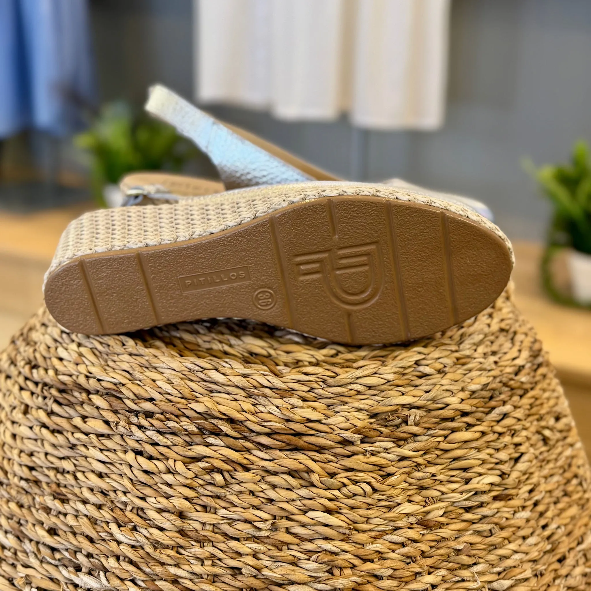 Pitillos Silver Leather Espadrille