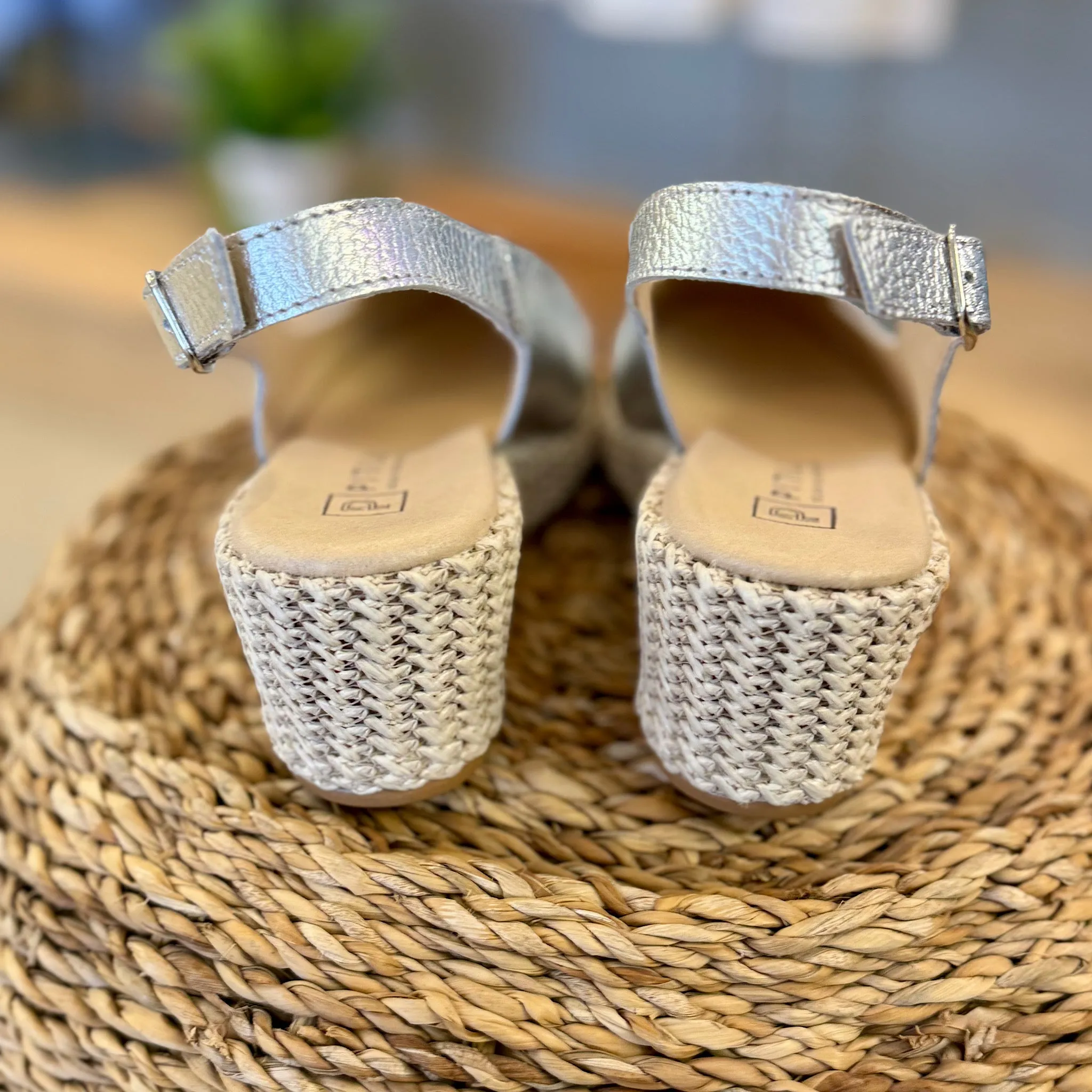 Pitillos Silver Leather Espadrille