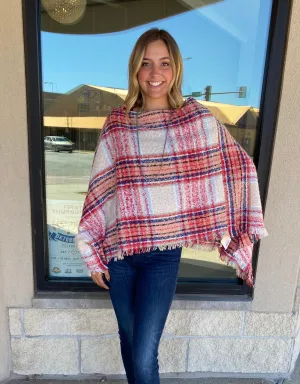Plaid Woven Poncho
