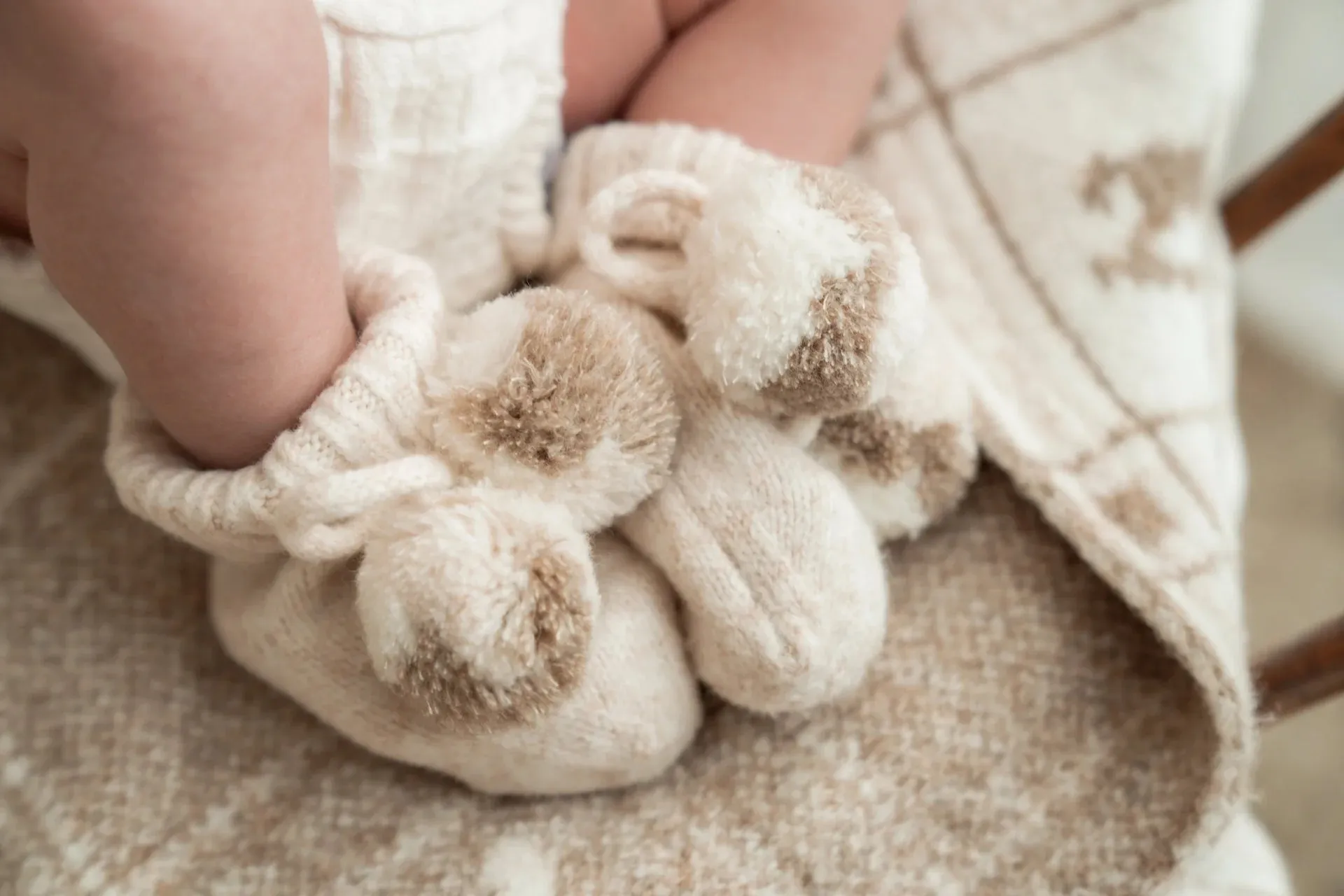 Pop Ya Tot - Pom Pom Booties | Biscuit