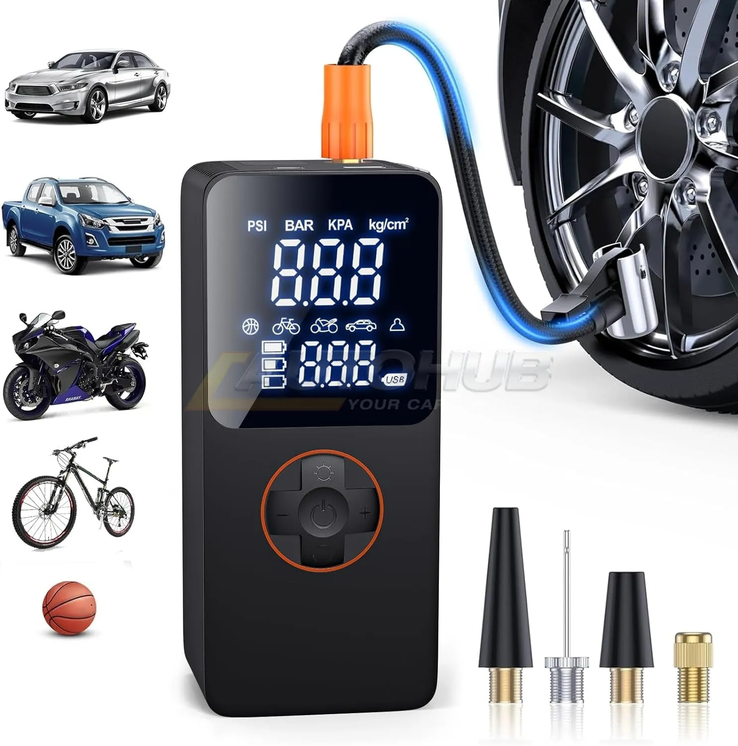 Portable Digital Air Compressor Tire Inflator -150PSI ,20000mAh Battery