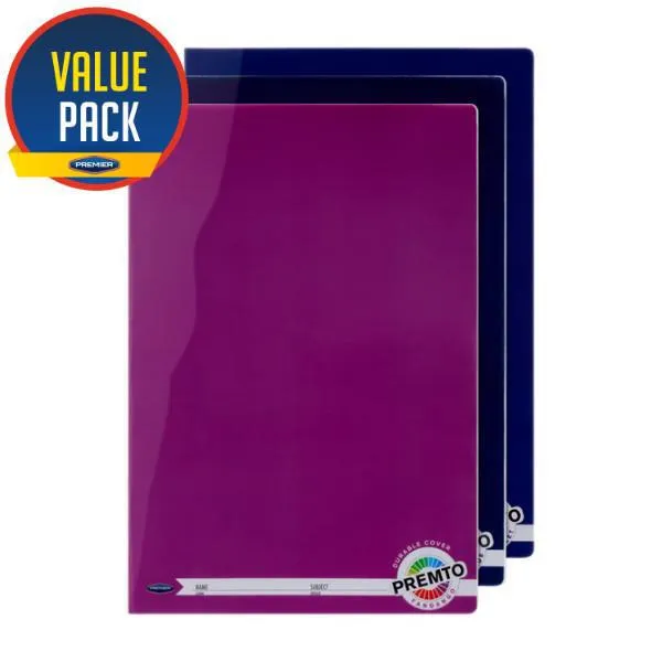 Premto - Packet of 3 x A4 160 page Manuscript Book Durable Cover