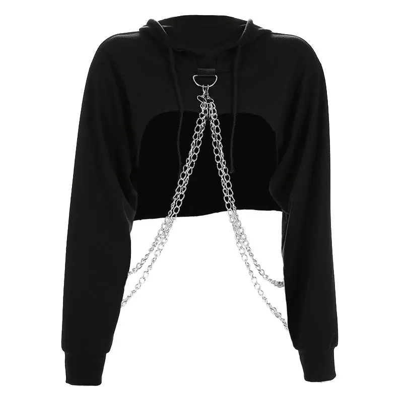 "RED/BLACK CHIC CHAIN LOOSE" SHORT HOODIES K102616REVIEW