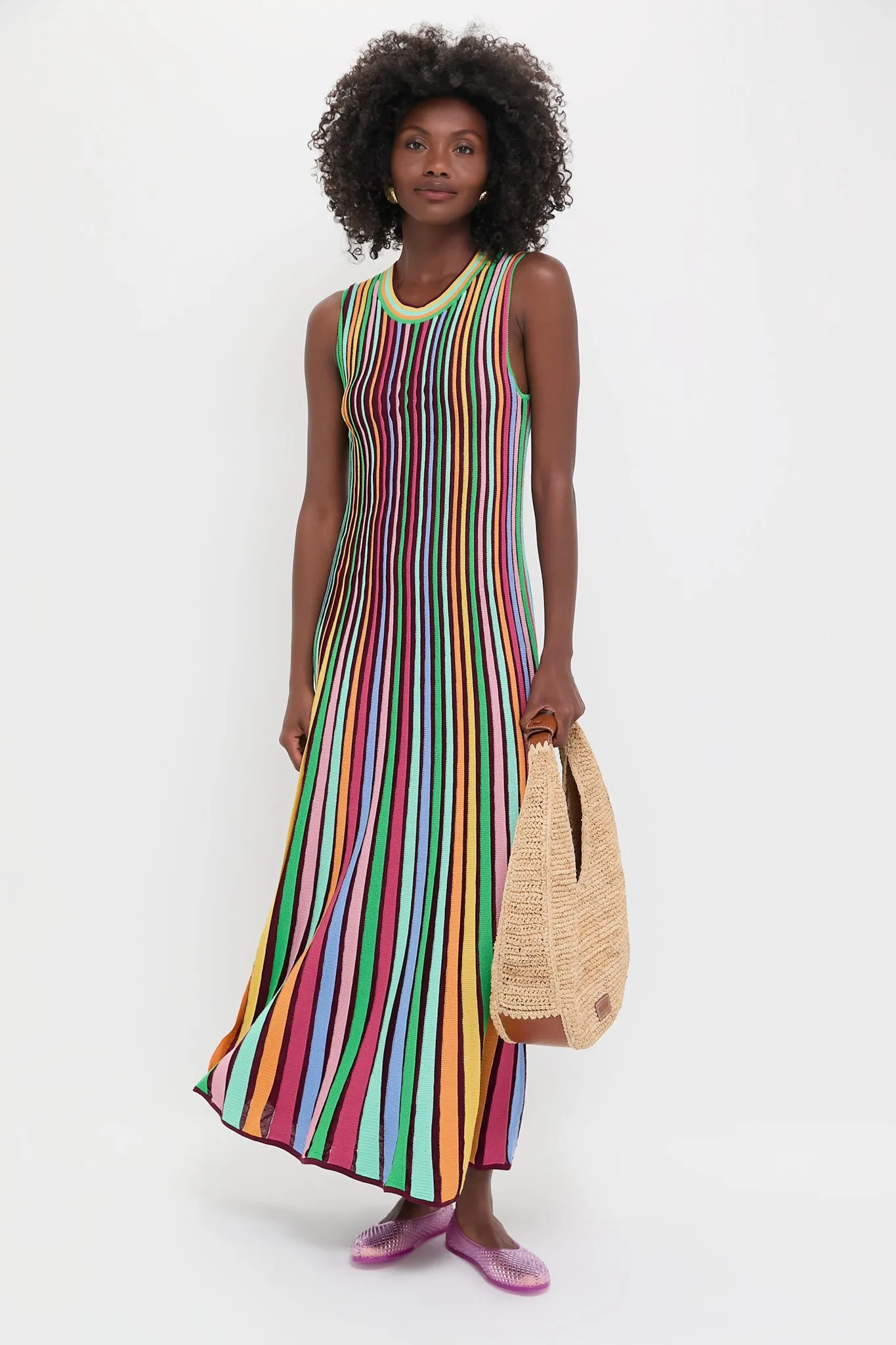 Rainbow Stripe Knit Amie Dress